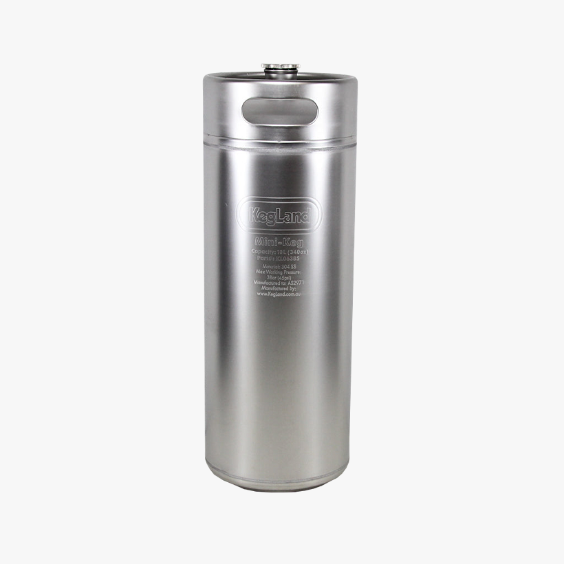 10L Kegland MiniKeg / Growler including low profile lid
