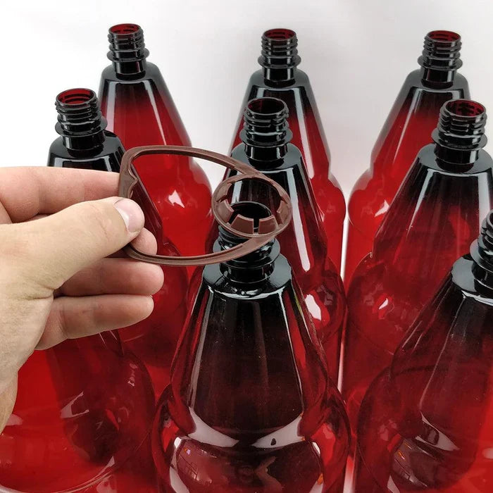9 x 2.5L (2500ml) PET Amber Brown Bottles with Screw Caps and Handles