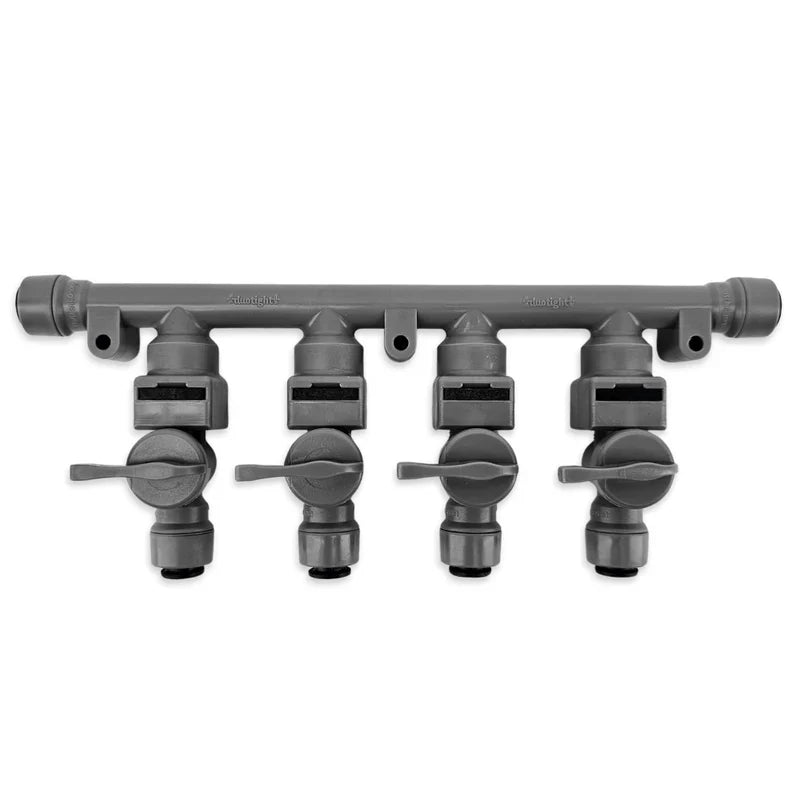 8mm (5/16) duotight x 4 Way Manifold with Check Valves & Isolation Valves
